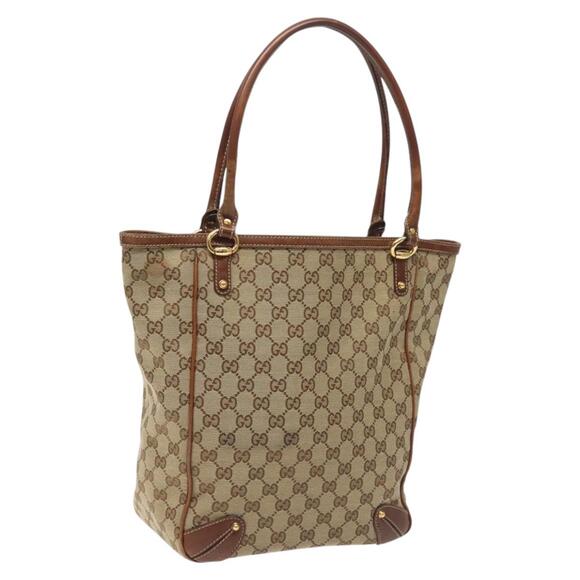GUCCI GG Canvas Tote Bag Beige Gold - Picture 1 of 16